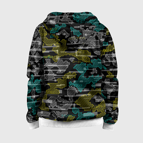 Детская толстовка на молнии Futuristic Camo / 3D-Белый – фото 2