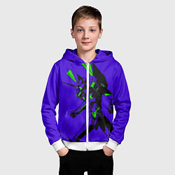 Толстовка на молнии детская Евангилион, цвет: 3D-белый — фото 2