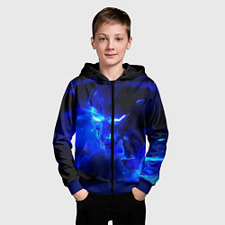 Толстовка на молнии детская Валорант, цвет: 3D-синий — фото 2