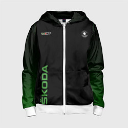 Толстовка на молнии детская Шкода РС Z, цвет: 3D-белый