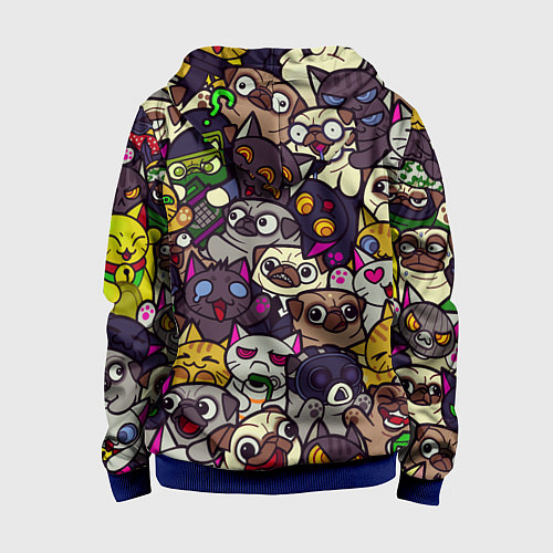 Детская толстовка на молнии CS:GO - Paw Paw Лапки / 3D-Синий – фото 2