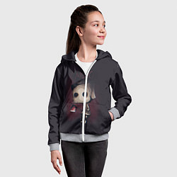 Толстовка на молнии детская Little Nightmares 2 mono, цвет: 3D-меланж — фото 2