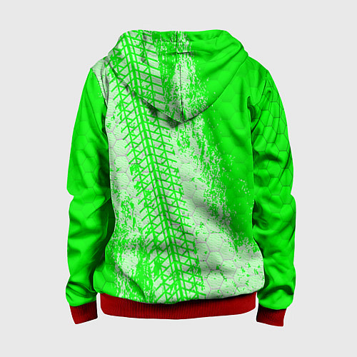 Детская толстовка на молнии SKODA / 3D-Красный – фото 2