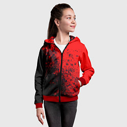 Толстовка на молнии детская Пятна Крови, цвет: 3D-красный — фото 2