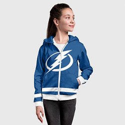 Толстовка на молнии детская Тампа-Бэй Лайтнинг Форма1, цвет: 3D-белый — фото 2