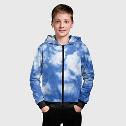 Толстовка на молнии детская ОБЛАКА, цвет: 3D-черный — фото 2