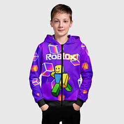 Толстовка на молнии детская ROBLOX КУБЫ, цвет: 3D-черный — фото 2