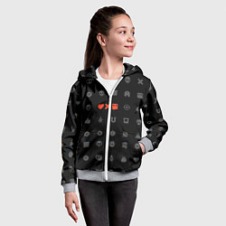 Толстовка на молнии детская Любовь, смерть и роботы, цвет: 3D-меланж — фото 2