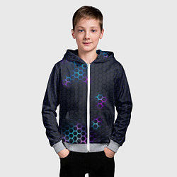 Толстовка на молнии детская НЕОНОВАЯ БРОНЯ НЕО БРОНЯ, цвет: 3D-меланж — фото 2