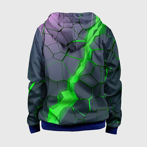 Детская толстовка на молнии ЗЕЛЕНЫЙ РАЗЛОМ 3Д РАЗЛОМ / 3D-Синий – фото 2