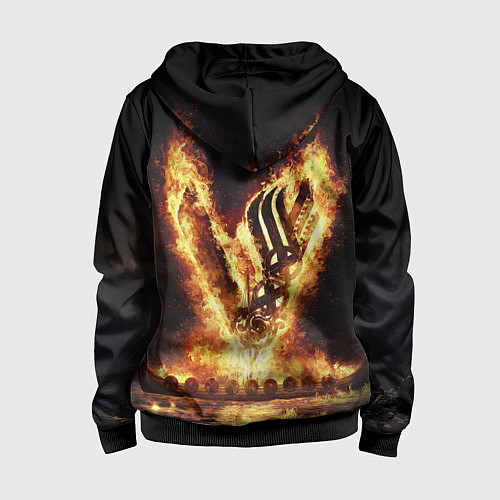 Детская толстовка на молнии ВИКИНГИ VIKINGS V / 3D-Черный – фото 2