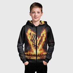 Толстовка на молнии детская ВИКИНГИ VIKINGS V, цвет: 3D-черный — фото 2