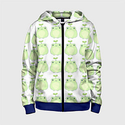 Толстовка на молнии детская Лягушки-росточки, цвет: 3D-синий