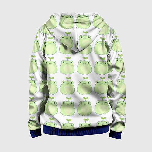 Детская толстовка на молнии Лягушки-росточки / 3D-Синий – фото 2