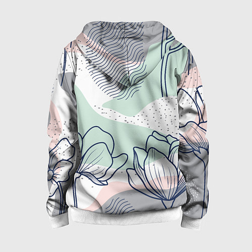 Детская толстовка на молнии Цветы / 3D-Белый – фото 2