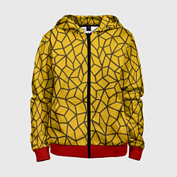 Толстовка на молнии детская Геометрическая текстура, цвет: 3D-красный