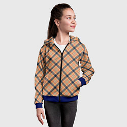 Толстовка на молнии детская Узор в клетку, цвет: 3D-синий — фото 2