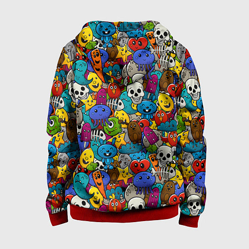 Детская толстовка на молнии Граффити / 3D-Красный – фото 2