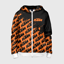 Толстовка на молнии детская KTM КТМ, цвет: 3D-белый