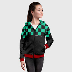 Толстовка на молнии детская Kamado Tanjirou Kimetsu no Yaiba, цвет: 3D-красный — фото 2