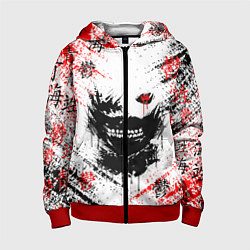 Толстовка на молнии детская ТОКИЙСКИЙ ГУЛЬ КЕН КАНЕКИ, цвет: 3D-красный