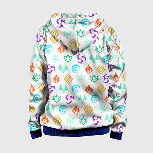 Детская толстовка на молнии GENSHIN IMPACT ЭМБЛЕМЫ / 3D-Синий – фото 2