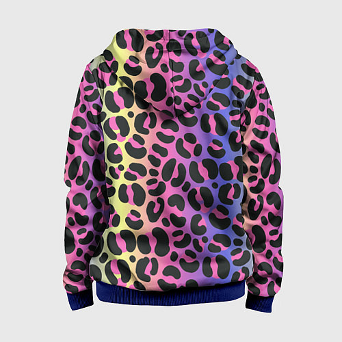 Детская толстовка на молнии Neon Leopard Pattern / 3D-Синий – фото 2