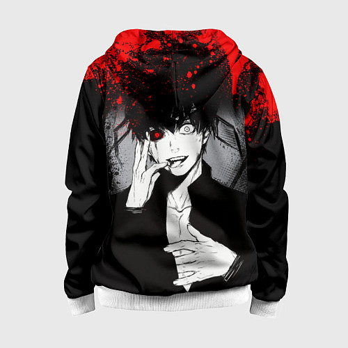 Детская толстовка на молнии ТОКИЙСКИЙ ГУЛЬ TOKYO GHOUL / 3D-Белый – фото 2