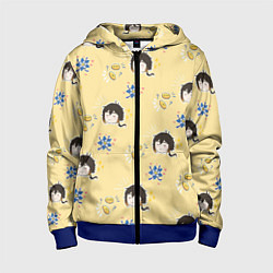 Толстовка на молнии детская Чиби Чжун Ли, цвет: 3D-синий