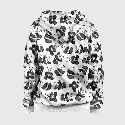 Детская толстовка на молнии Акварельные панды паттерн / 3D-Белый – фото 2