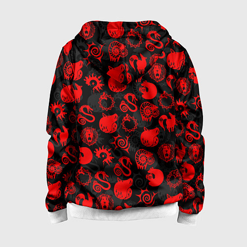 Детская толстовка на молнии СИМВОЛЫ ГРЕХОВ 7 DEADLY SINS / 3D-Белый – фото 2