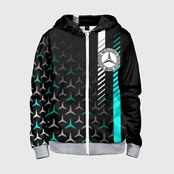 Детская толстовка на молнии МЕРСЕДЕС AQUA BLACK GRADIENT