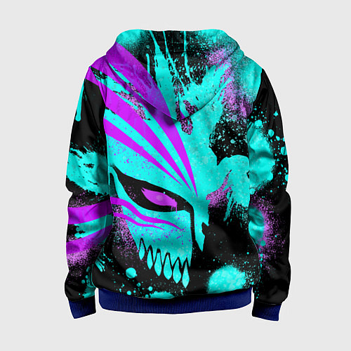 Детская толстовка на молнии БЛИЧ МАСКА ПУСТОГО НЕОН / 3D-Синий – фото 2
