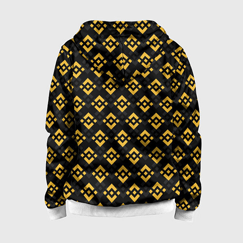 Детская толстовка на молнии ЭМБЛЕМА БИНАНС ПАТТЕРН BINANCE / 3D-Белый – фото 2