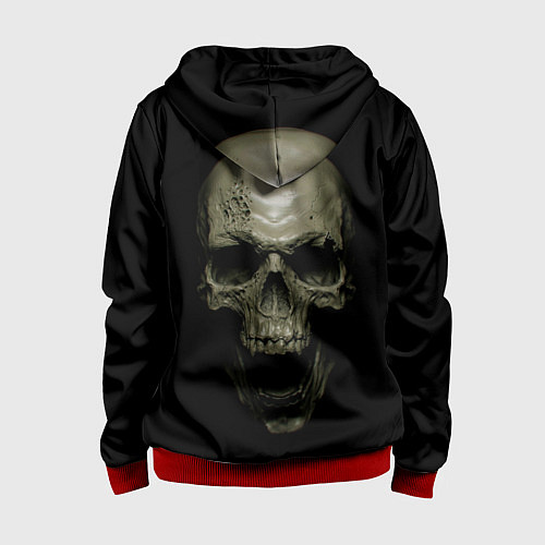 Детская толстовка на молнии SKULL / 3D-Красный – фото 2