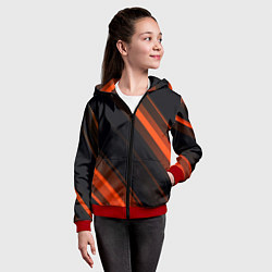 Толстовка на молнии детская ORANGE Black, цвет: 3D-красный — фото 2