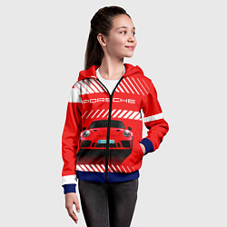 Толстовка на молнии детская PORSCHE ПОРШЕ RED STYLE, цвет: 3D-синий — фото 2