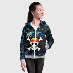 Толстовка на молнии детская ONE PIECE ВАН ПИС ИЕРОГЛИФ, цвет: 3D-меланж — фото 2