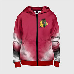 Толстовка на молнии детская Chicago Blackhawks, цвет: 3D-красный