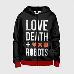 Толстовка на молнии детская Love Death Robots, цвет: 3D-красный