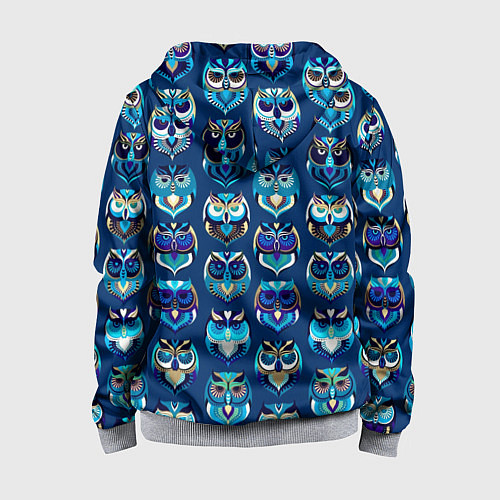 Детская толстовка на молнии Совы / 3D-Меланж – фото 2