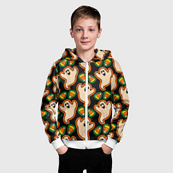 Толстовка на молнии детская Привидения Колпаки, цвет: 3D-белый — фото 2