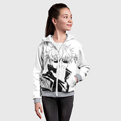 Толстовка на молнии детская Магическая битва Годжо, цвет: 3D-меланж — фото 2