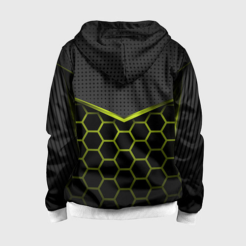 Детская толстовка на молнии 3D СОТЫ ОБЪЕМНАЯ БРОНЯ / 3D-Белый – фото 2