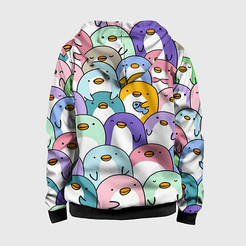 Детская толстовка на молнии Пингвины / 3D-Черный – фото 2