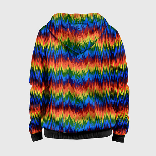 Детская толстовка на молнии РАДУЖНАЯ КИСЛОТА / 3D-Черный – фото 2