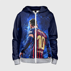 Толстовка на молнии детская Leo Messi Лео Месси 10, цвет: 3D-меланж