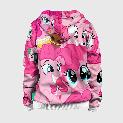 Детская толстовка на молнии Pinkie Pie pattern / 3D-Белый – фото 2