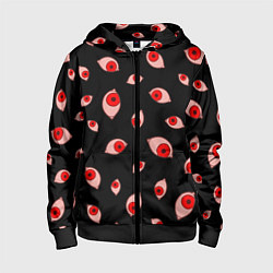 Толстовка на молнии детская Взгляд тьмы, цвет: 3D-черный