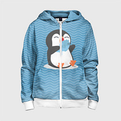 Детская толстовка на молнии Пингвин